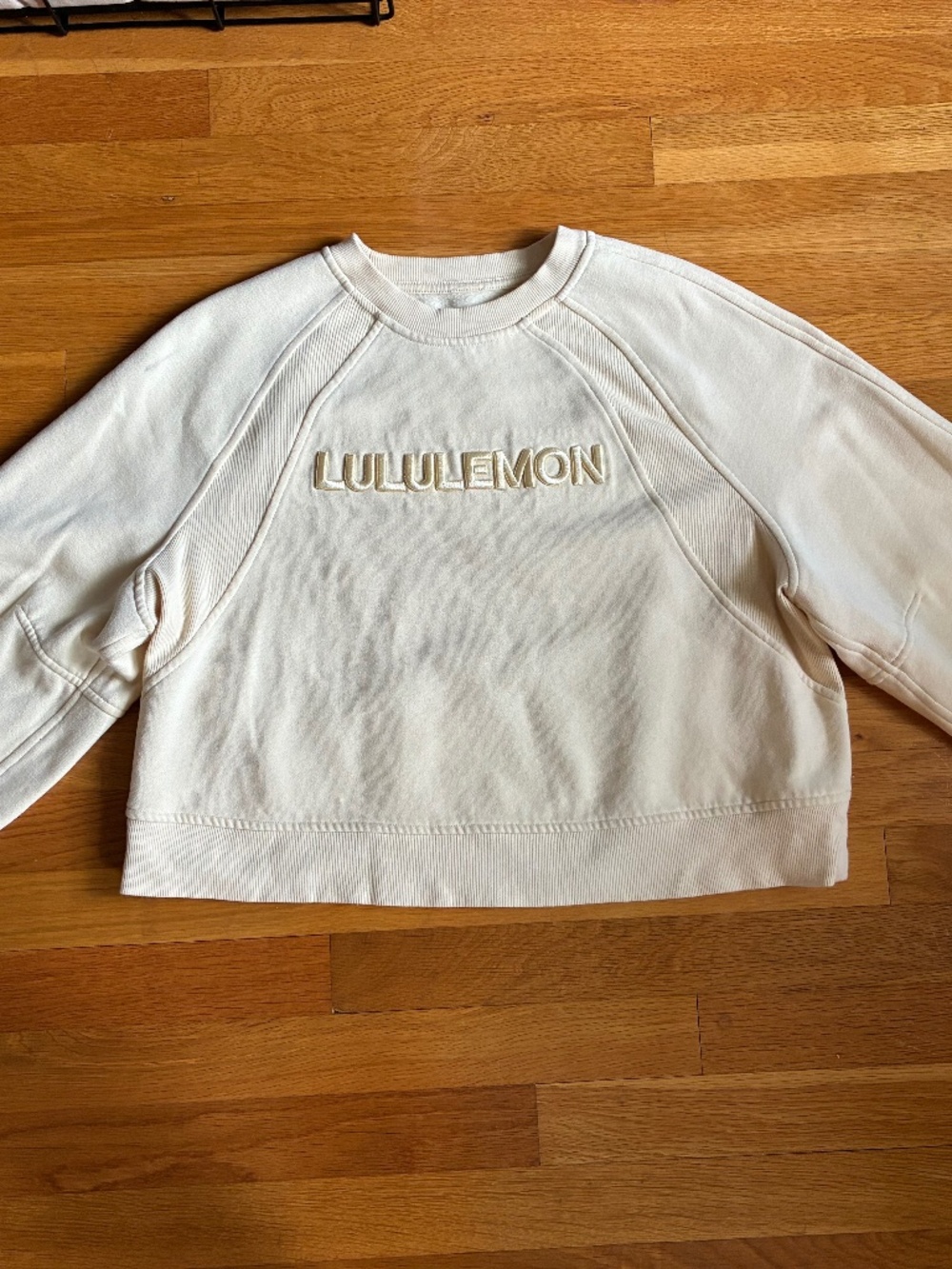 lululemon Perfectly Oversized Crew Logo White Tonal Sweatshirt